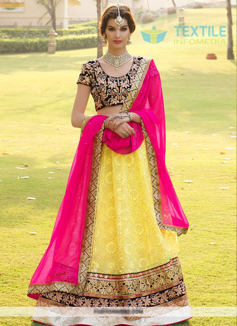 Best Bridal Lehenga designs yellow pink combination